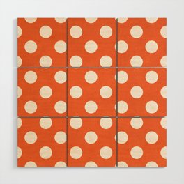 Orange Dotted Print  Wood Wall Art