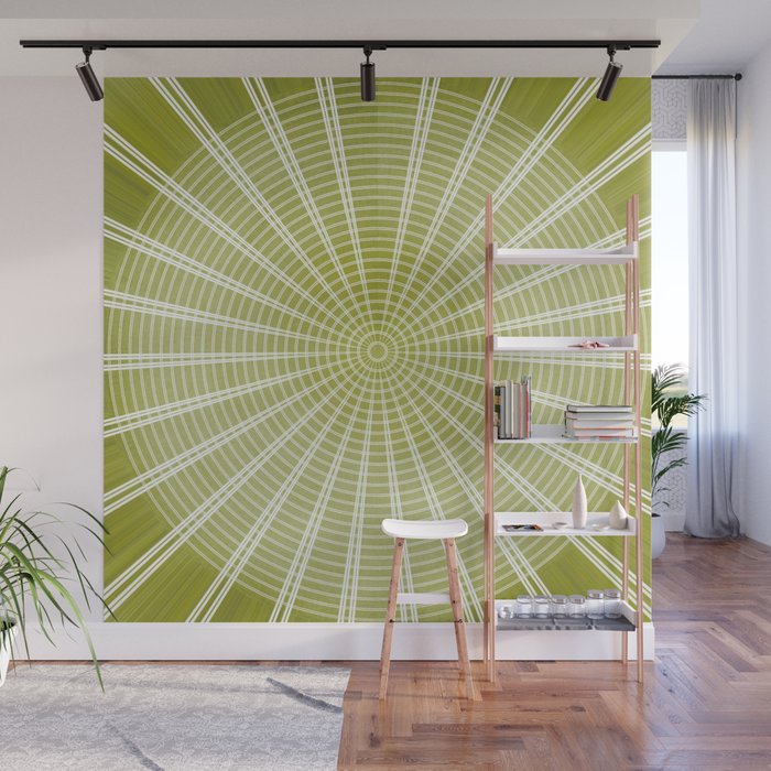 Spider net in green Wall Mural