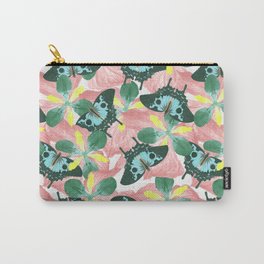 Abstract butterfly floral backgroundwith blank space, remix from The Naturalist's Miscellany  Carry-All Pouch