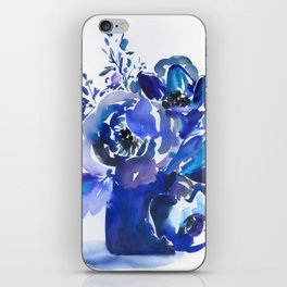 blue stillife: huge peonies iPhone Skin