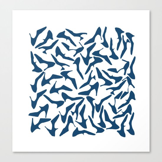 Shoes Navy on White Canvas Print