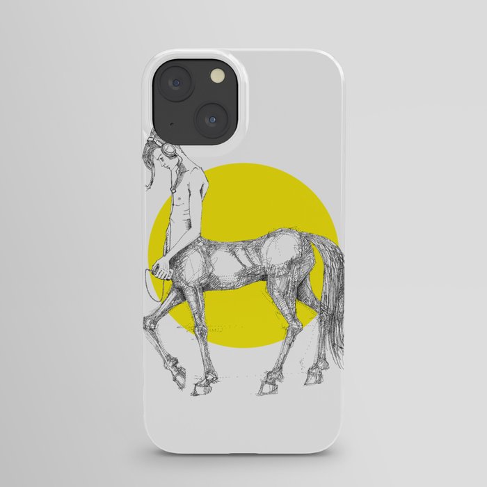 Young centaur with headphones and mp3 player iPhone Case