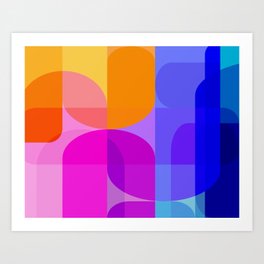 Geometric Rainbow Shapes 3 Art Print