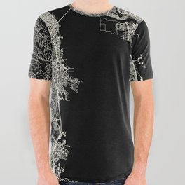 OAKLAND - City Map - Minimal Aesthetic All Over Graphic Tee