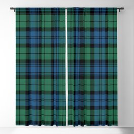 Tartan Clan Campbell Green Blue Check Pattern Blackout Curtain