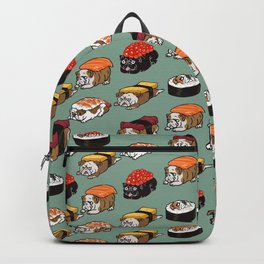 Sushi English Bulldog Backpack