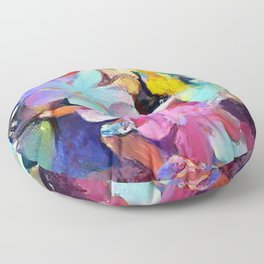 Colourful kerbside floqwers Floor Pillow