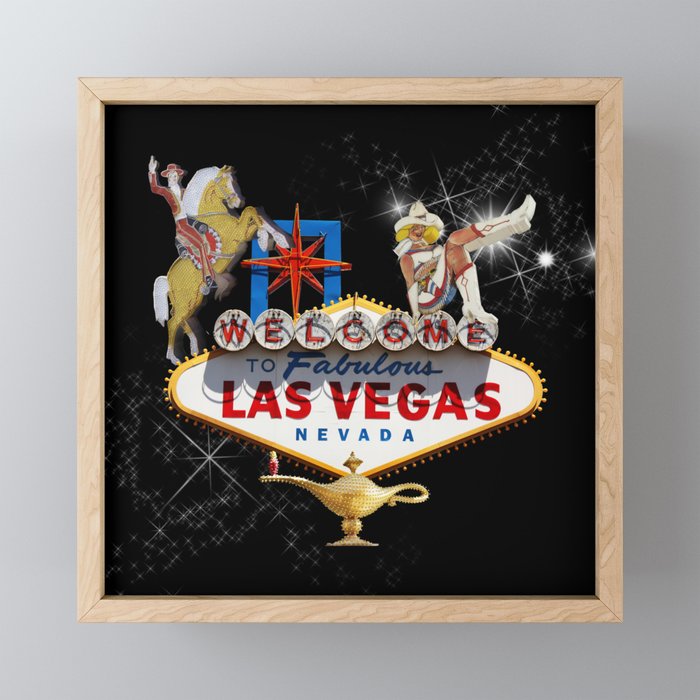 Las Vegas Welcome Sign SINGLE CANVAS WALL ART Box Framed 
