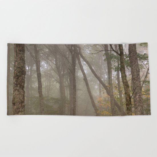 Misty Spruce Knob Forest Beach Towel