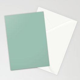 Light Aqua Green Gray Solid Color Pantone Lichen 15-5812 TCX Shades of Blue-green Hues Stationery Card