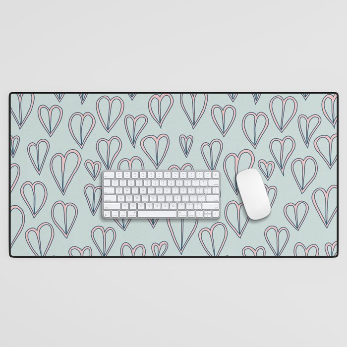 Heart Doodle Pattern 08 Desk Mat