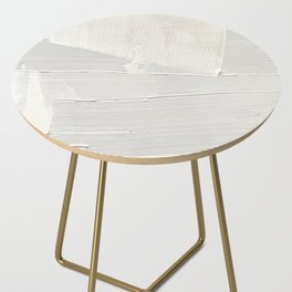 Relief [1]: an abstract, textured piece in white by Alyssa Hamilton Art Side Table