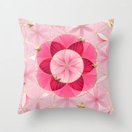 Seed of life Flower Petals Throw Pillow