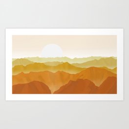 Abstract Mountains in Warm Colors Art Print