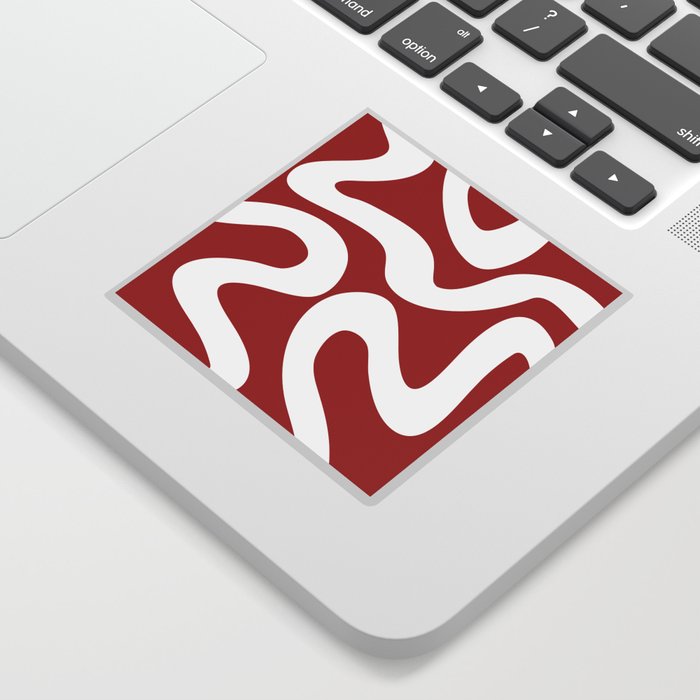 Abstract waves - red Sticker
