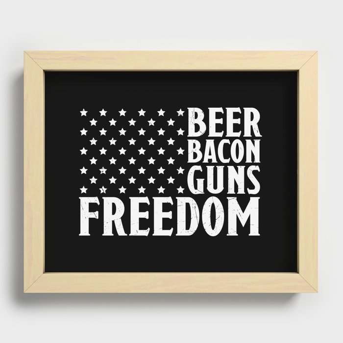 Beer Bacon Freedom America Recessed Framed Print