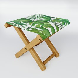 Tropical Jungle Palm Leaves Folding Stool