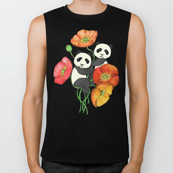Poppies & Pandas Biker Tank
