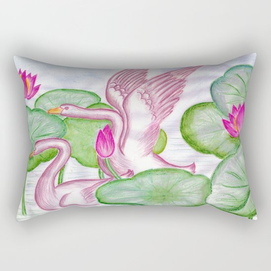 Swan Couples Rectangular Pillow