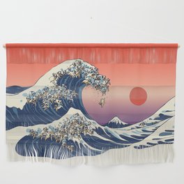 The Great Wave of Pug Wall Hanging