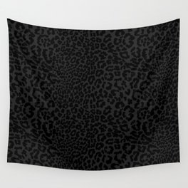 Goth Black Leopard Animal Print Wall Tapestry