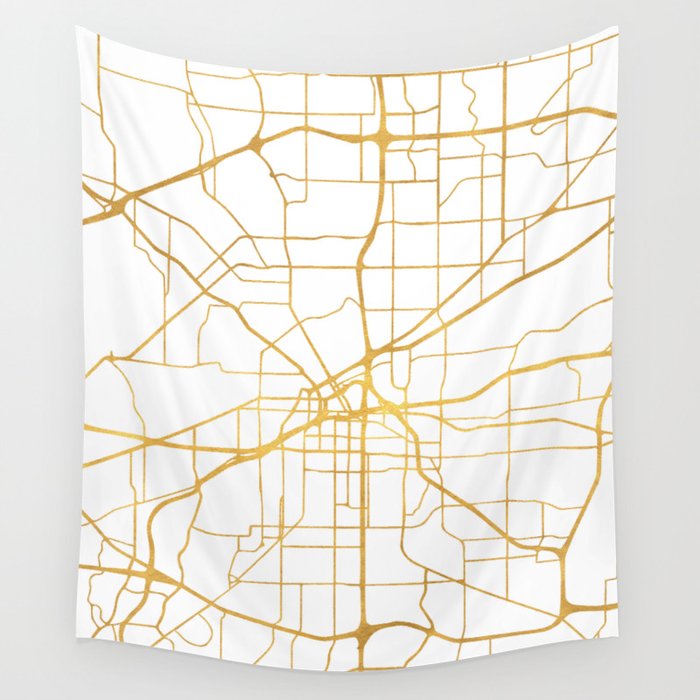 FORT WORTH CITY STREET MAP ART Wall Tapestry