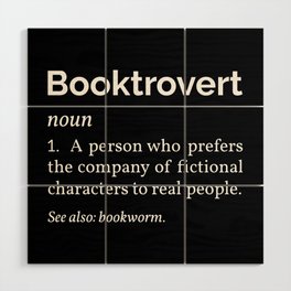 Booktrovert Definition I - Book Lover Wood Wall Art