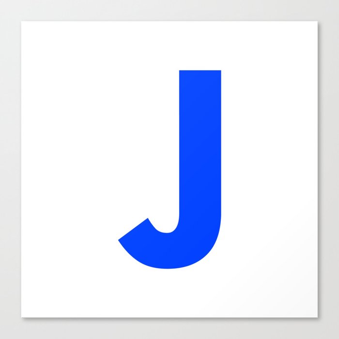 Letter J (Blue & White) Canvas Print
