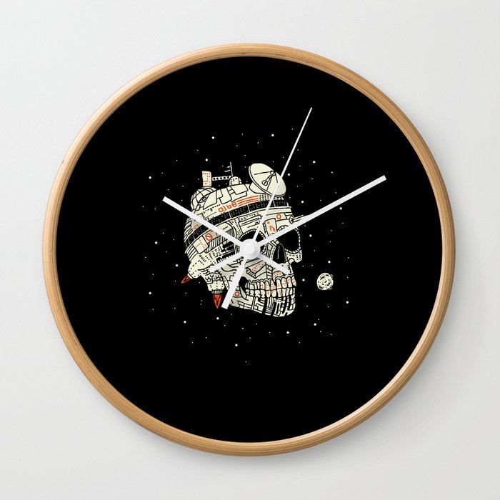 Planet Space Skull  Wall Clock