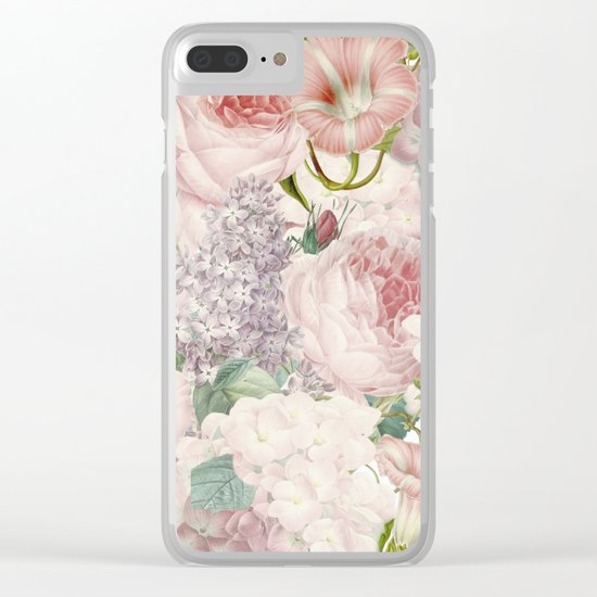 Vintage Roses and Lilacs Pattern - Smelling Dreams on #Society6 Clear iPhone Case