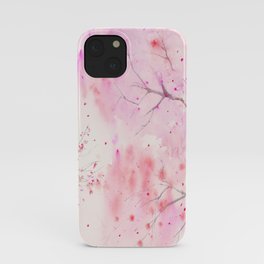 Cherry Blossom, Abstract,  Art Watercolor Painting  by Suisai Genki  iPhone Case
