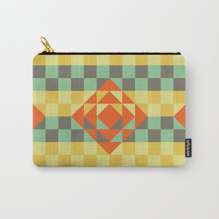 Green and yellow gingham checked ornament Carry-All Pouch