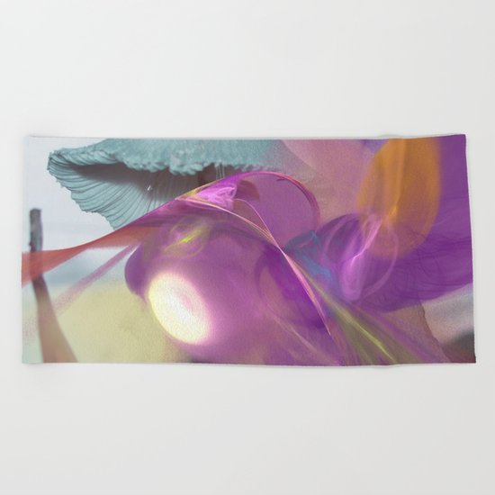 Landing on an alien world Beach Towel