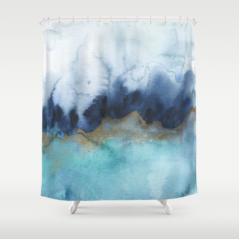 Details about   Watercolor Abstract Whales Fish Flock Waterproof Polyester Shower Curtain Set 72 