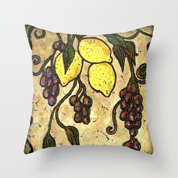 Tuscan Lemons Throw Pillow By Artisticenvironments Society6