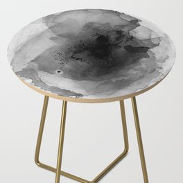 Black and Grey Abstract Watercolor Painting Monochrome Nebula 3 Side Table