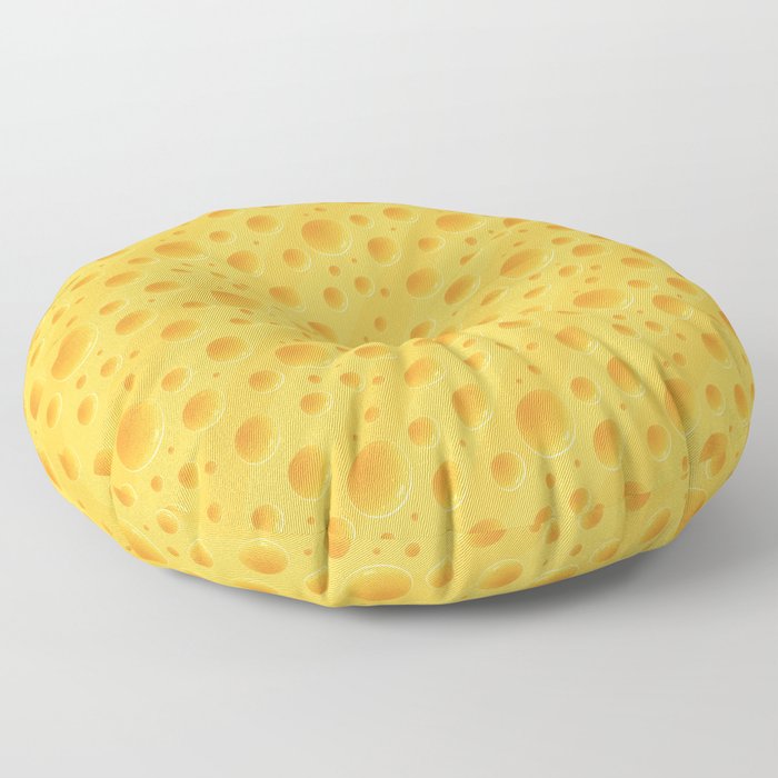 Orange Cheese Texture - Food Pattern Floor Pillow