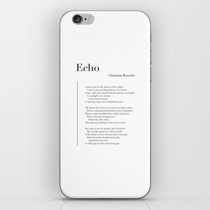 Echo by Christina Rossetti iPhone Skin