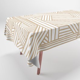 Sketchy Abstract (Tan & White Pattern) Tablecloth