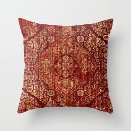 Persian Area Rugs Modern Carpet Burgundy Throw Pillow