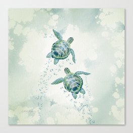Two Sea Turtles  Canvas Print