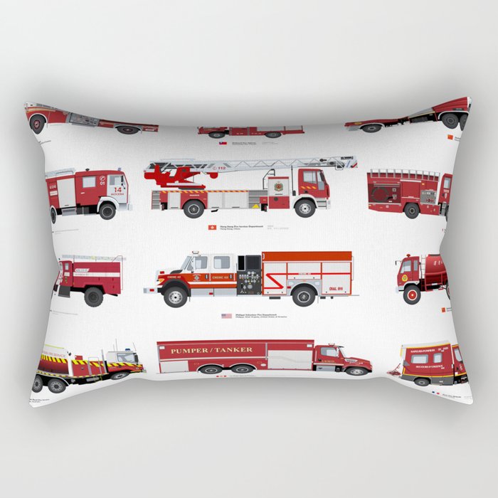 Fire Engines of the World Rectangular Pillow