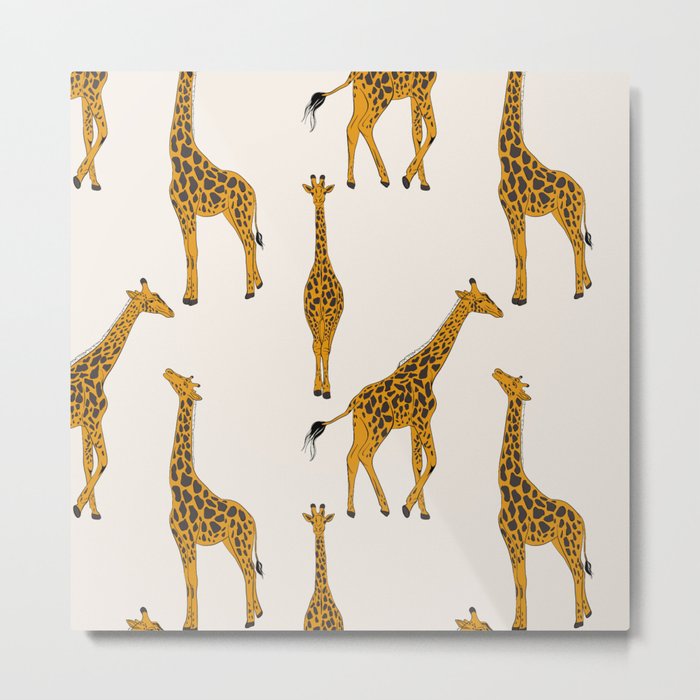 Giraffe yellow Metal Print