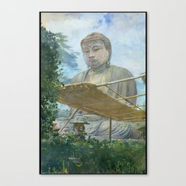 The Great Statue of Amida Buddha at Kamakura, Known as the Daibutsu, from the Priest's Garden Canvas Print
