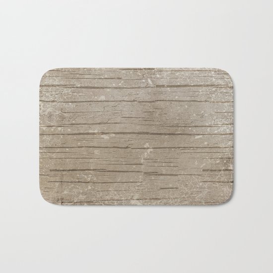 Nautical Driftwood Wood Grain Pattern Bath Mat