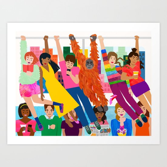 Straphangers Art Print