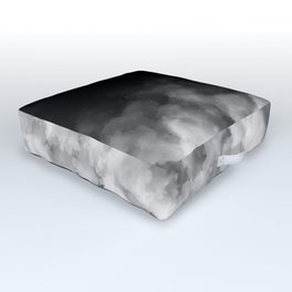 Ombre Black White Minimal Outdoor Floor Cushion