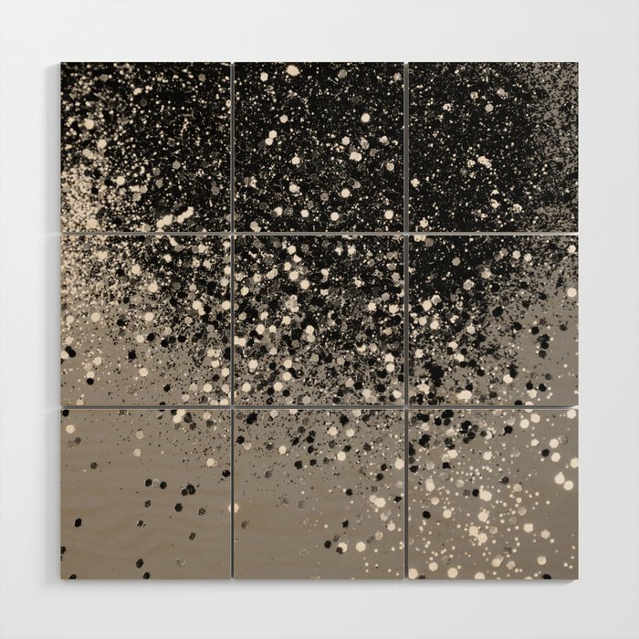 Silver Gray Glitter 1 Shiny Decor Art Society6 Wood Wall Art
