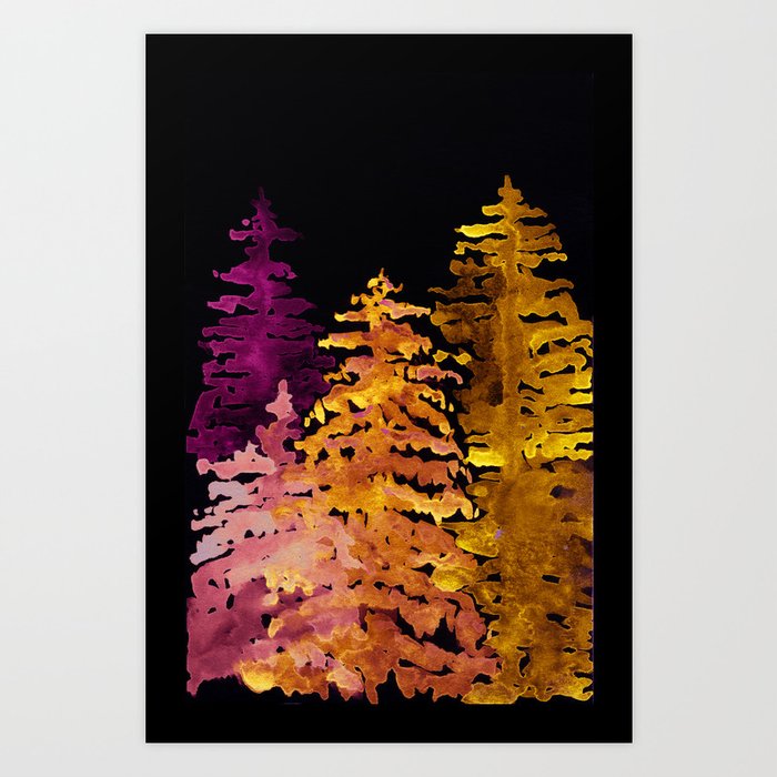 Warm Tree Cold Tree Art Print by CharVoz Studio