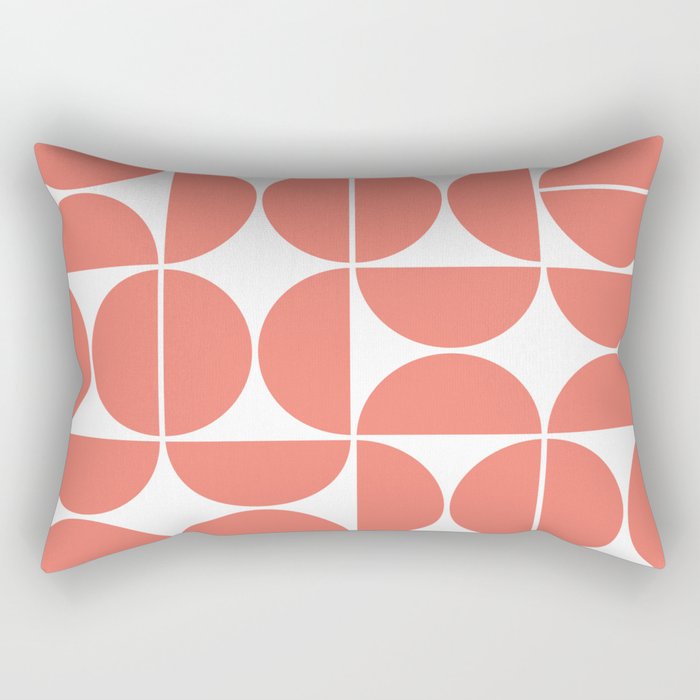 Mid Century Modern Geometric 04 Living Coral Rectangular Pillow
